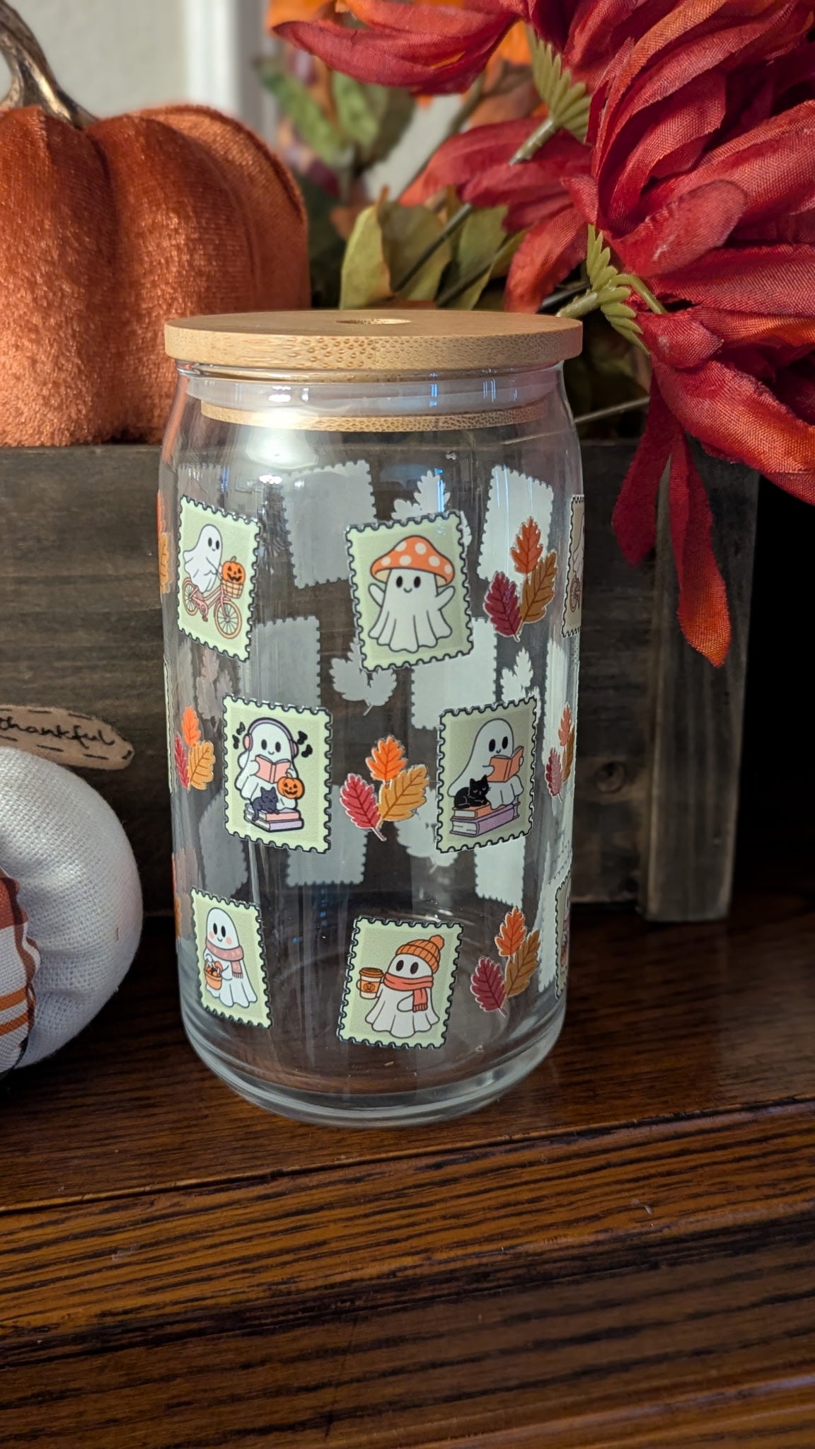 Autumn Ghost 16oz. Glass Cup