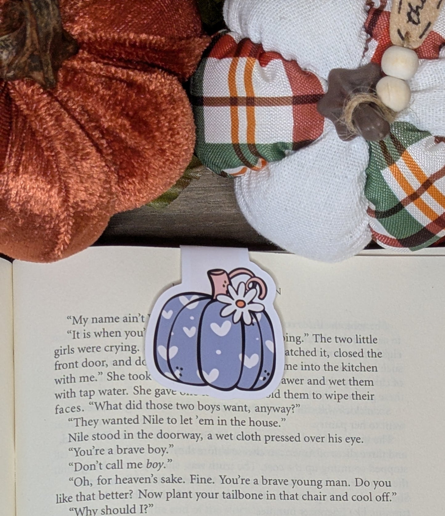 Blue Pumpkin Magnetic Bookmark