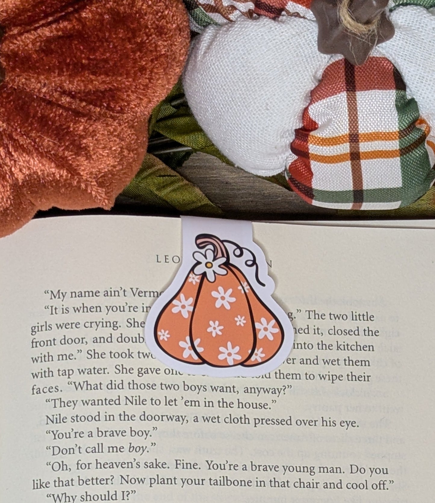 Orange Pumpkin Magnetic Bookmark