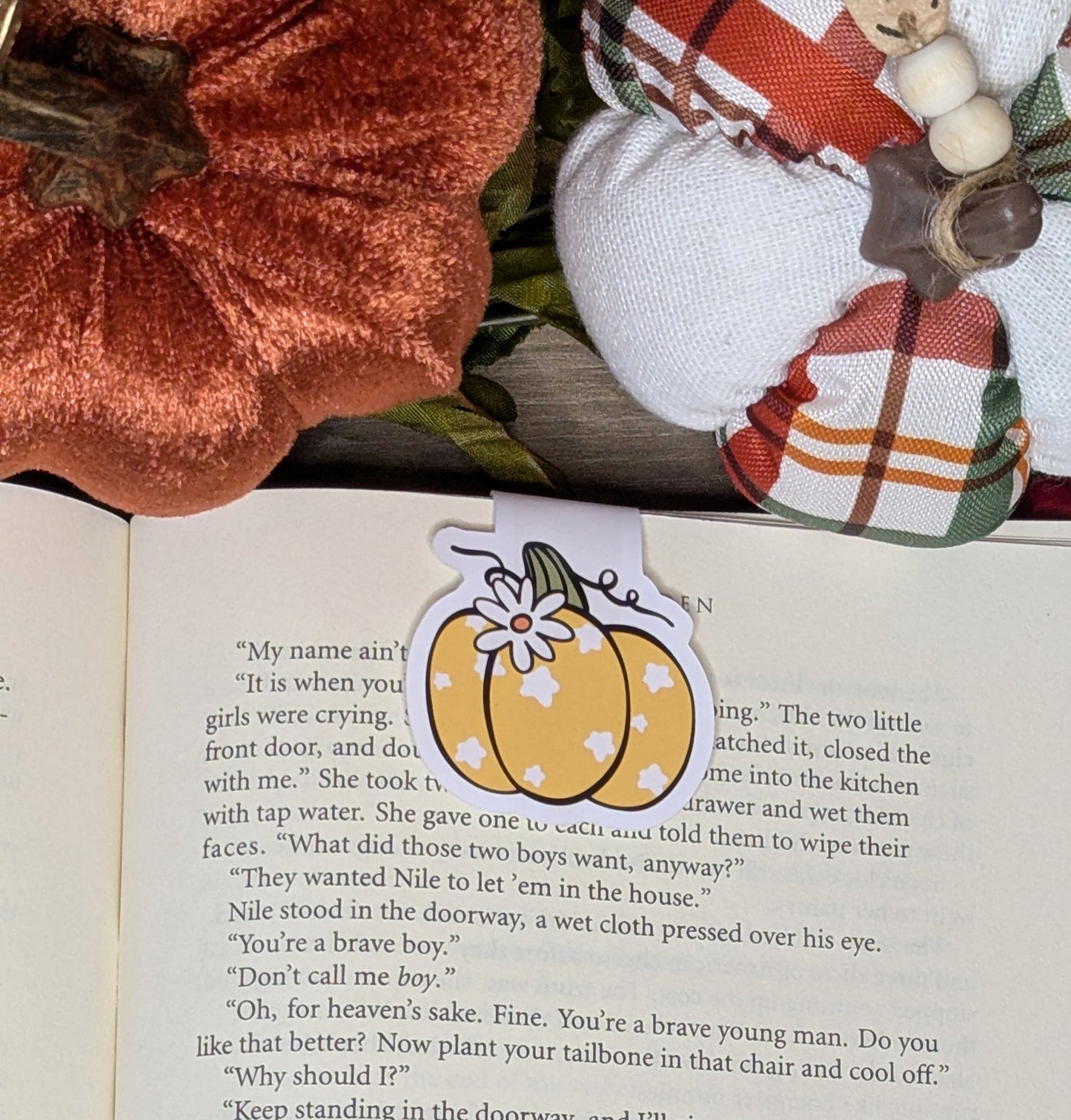 Yellow Pumpkin Magnetic Bookmark