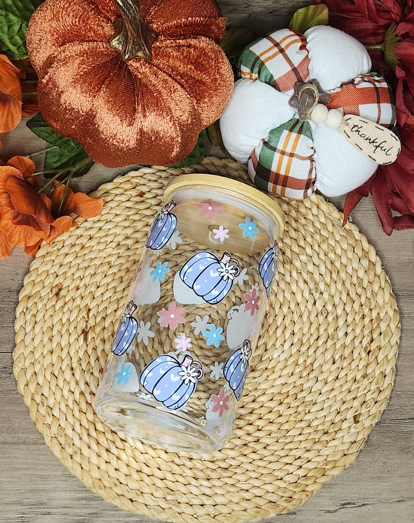 Blue Pumpkin 16oz. Glass Cup