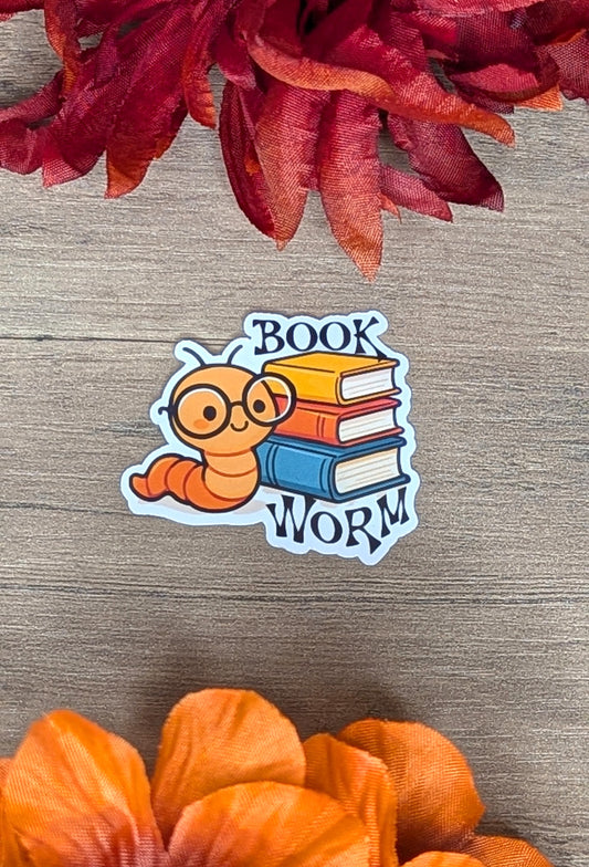 Book Worm Vinyl Sticker