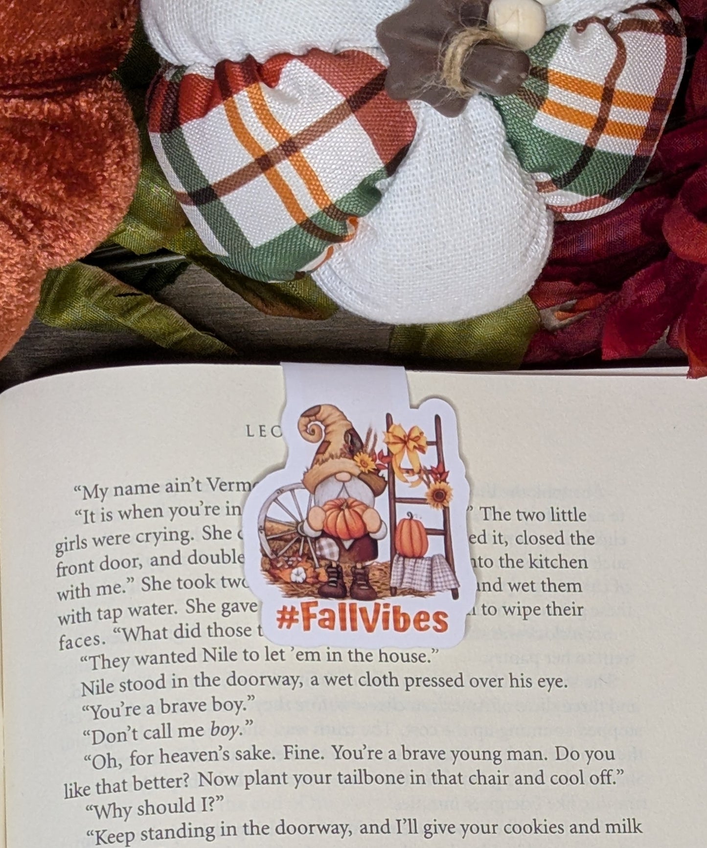 Fall Vibes Magnetic Bookmark