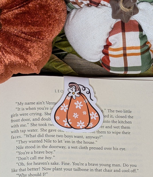 Orange Pumpkin Magnetic Bookmark