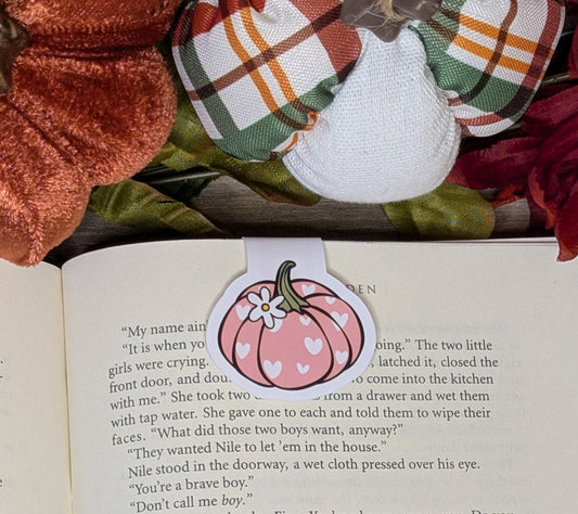 Pink Pumpkin Magnetic Bookmark