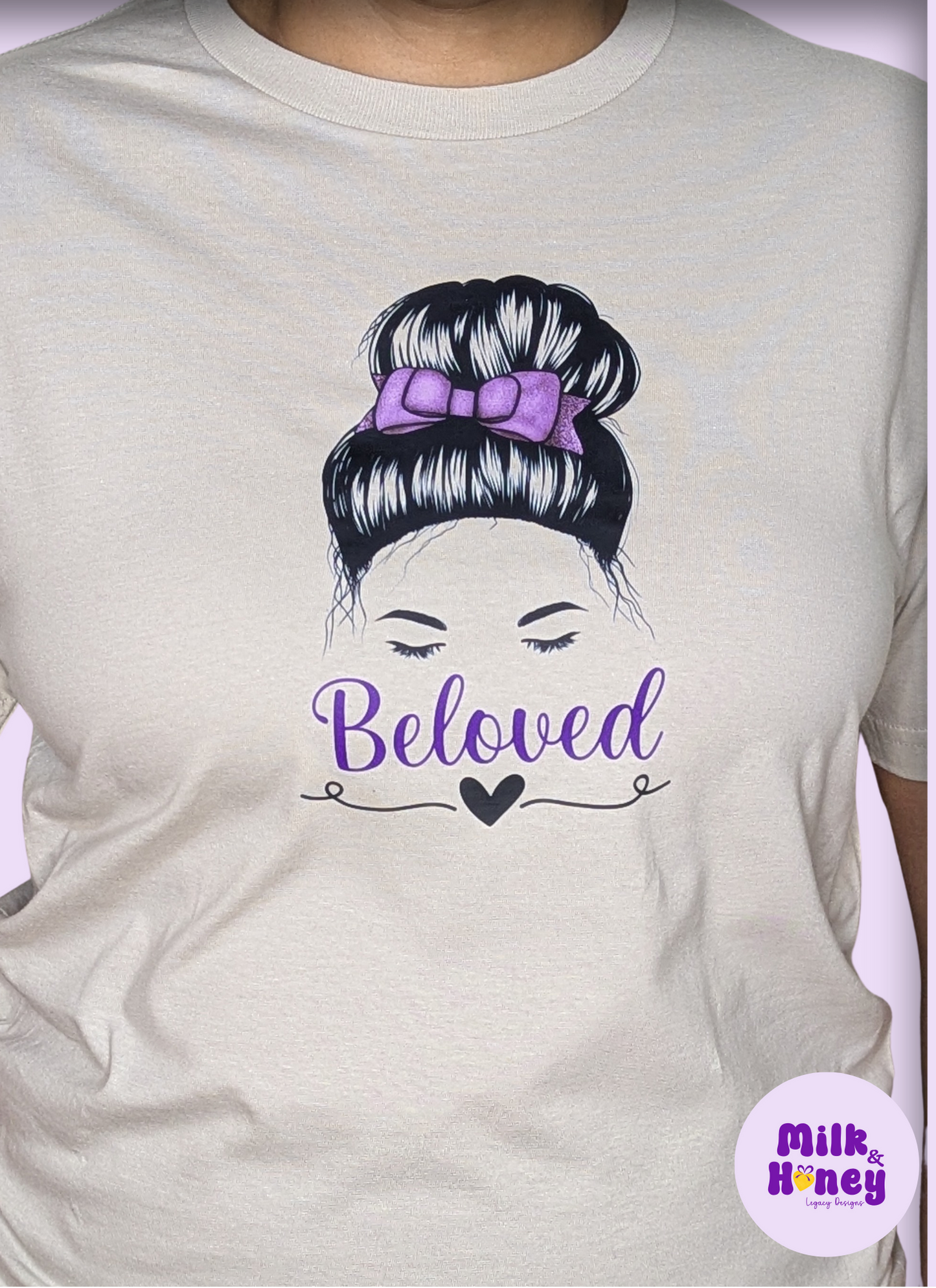 Beloved Messy Bun with Bow T-Shirt